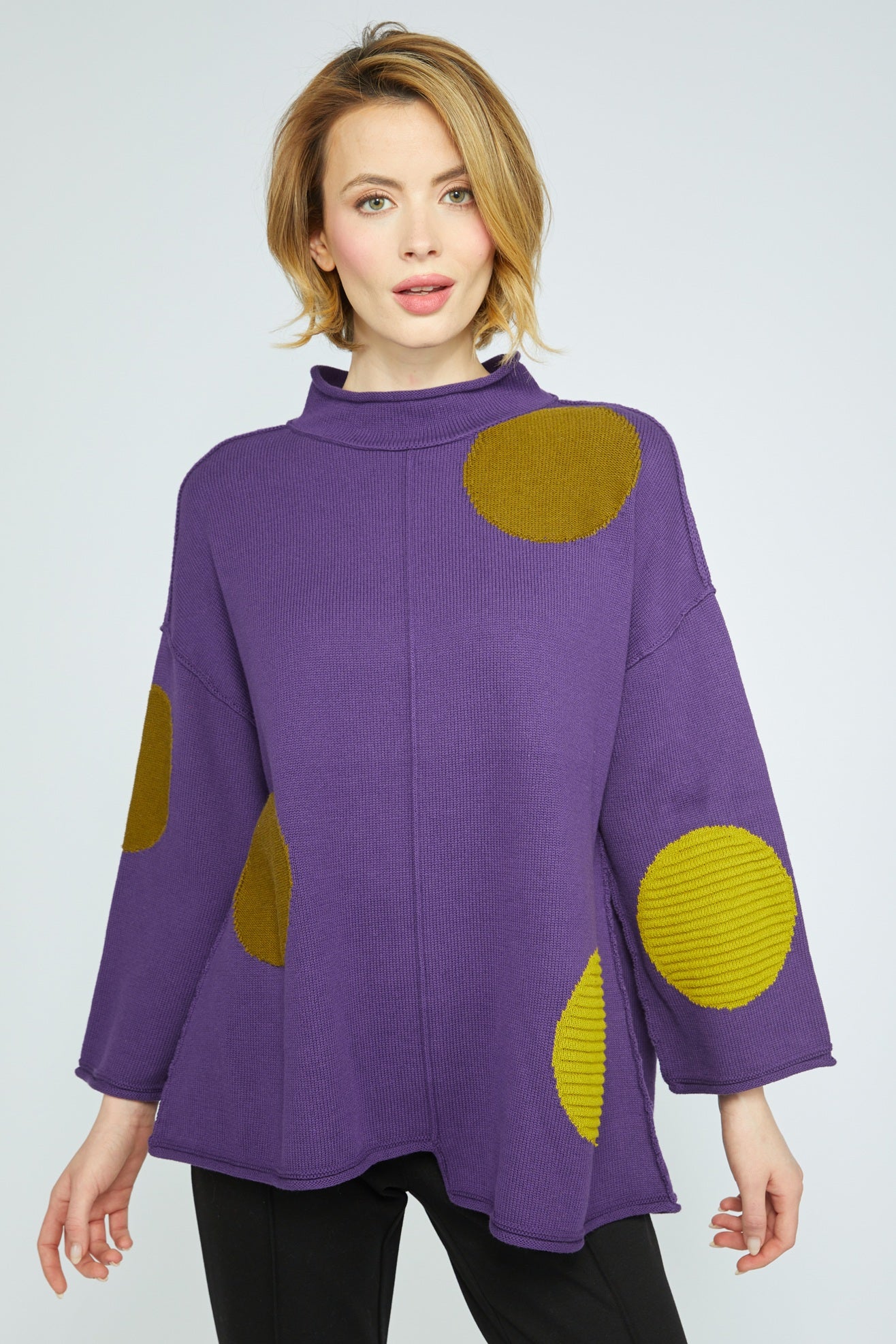 OLIVIA BY HABITAT CIRCLE BACK TUNIC - PURPLE