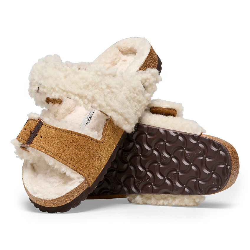 BIRKENSTOCK ARIZONA SHEARLING TEDDY - CAMEL TAN - N1025564