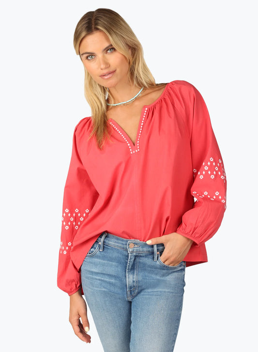 DYLAN BY TRUE GRIT AMIE BLOUSE - RED - E5W55CS48RED