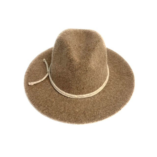 SHIHREEN WOOL FEDORA WITH TIE - TAUPE