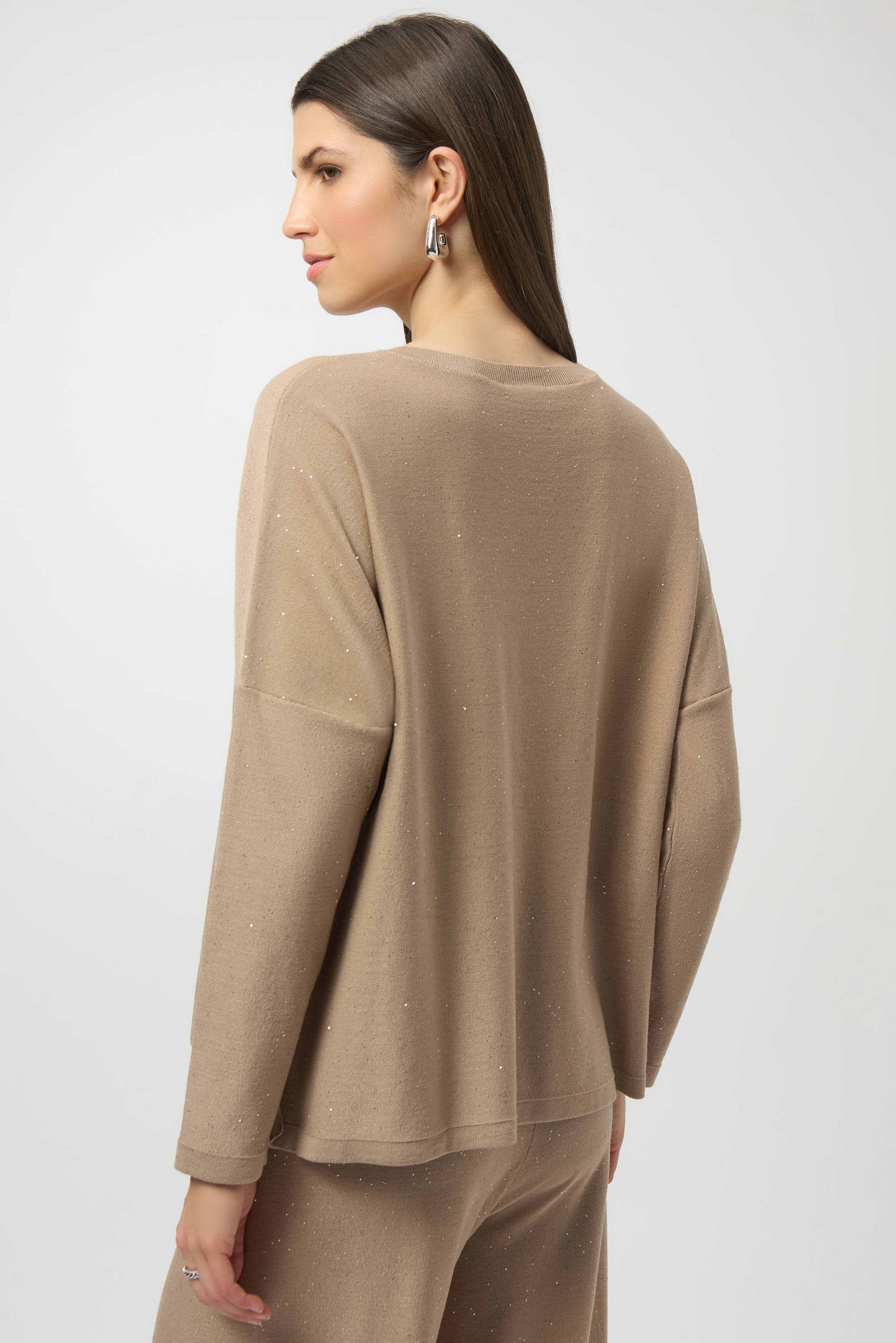 JOSEPH RIBKOFF SEQUINED SWEATER - CHAMPAGNE
