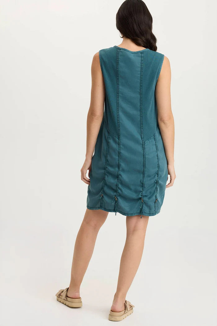 XCVI KARIMA TANK DRESS - TEAL BLUE
