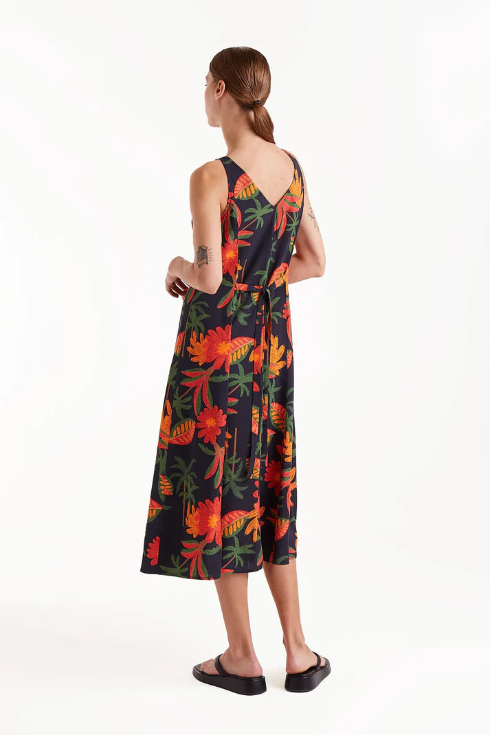 COMPANIA FANTASTICA FARMARA PRINT DRESS - BLACK MULTI