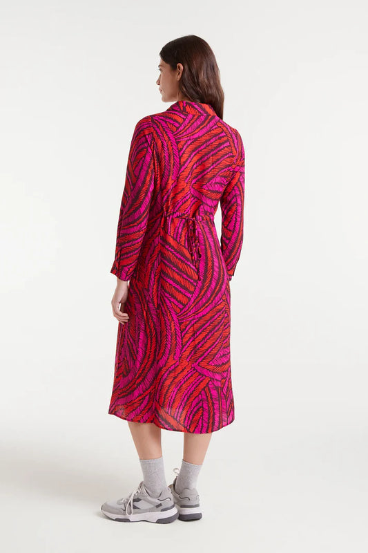 *SALE* COMPANIA FANTASTICA CREPE MIDI DRESS - PINK MULTI