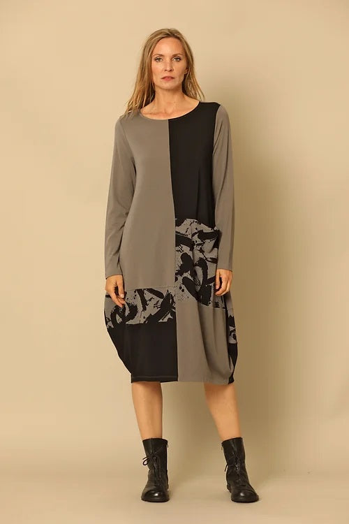 CHALET SAMARA DRESS - BLACK MULTI - M86502BLK