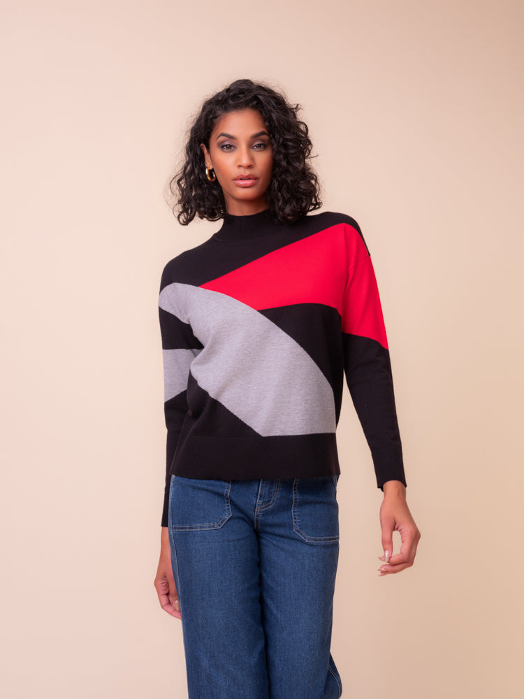 ALISON SHERI COLORBLOCK SWEATER - MULTI
