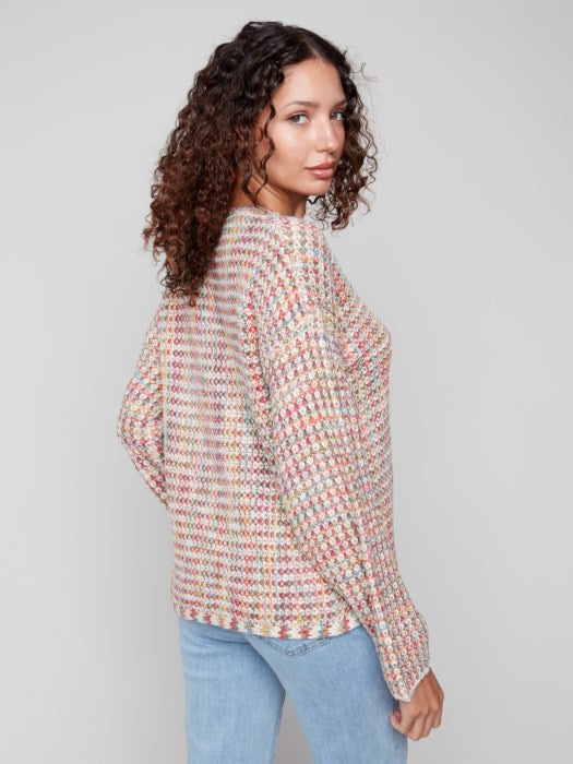 CHARLIE B NOVELTY YARN SWEATER - MULTI