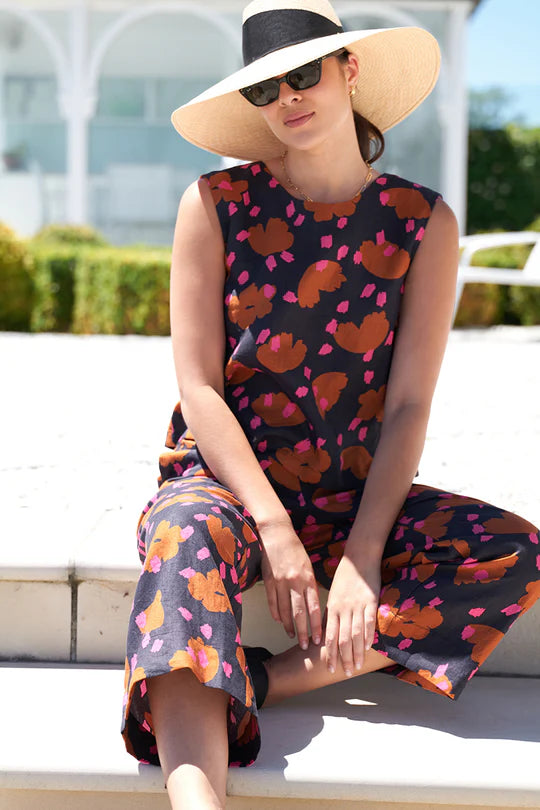 *SALE* FOIL ITS ONLY NATURAL TOP - CONFETTI - NAVY MULTI