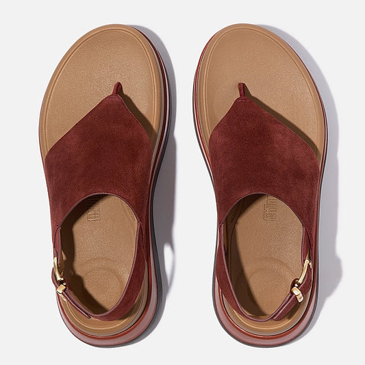 FITFLOP F-MODE STACKED SUEDE SANDAL - CHOCOLATE