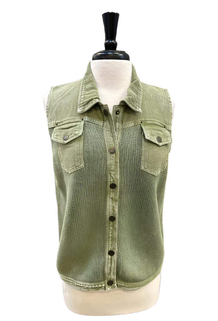 PBJ BLUES SWEATER VEST - SAGE GREEN