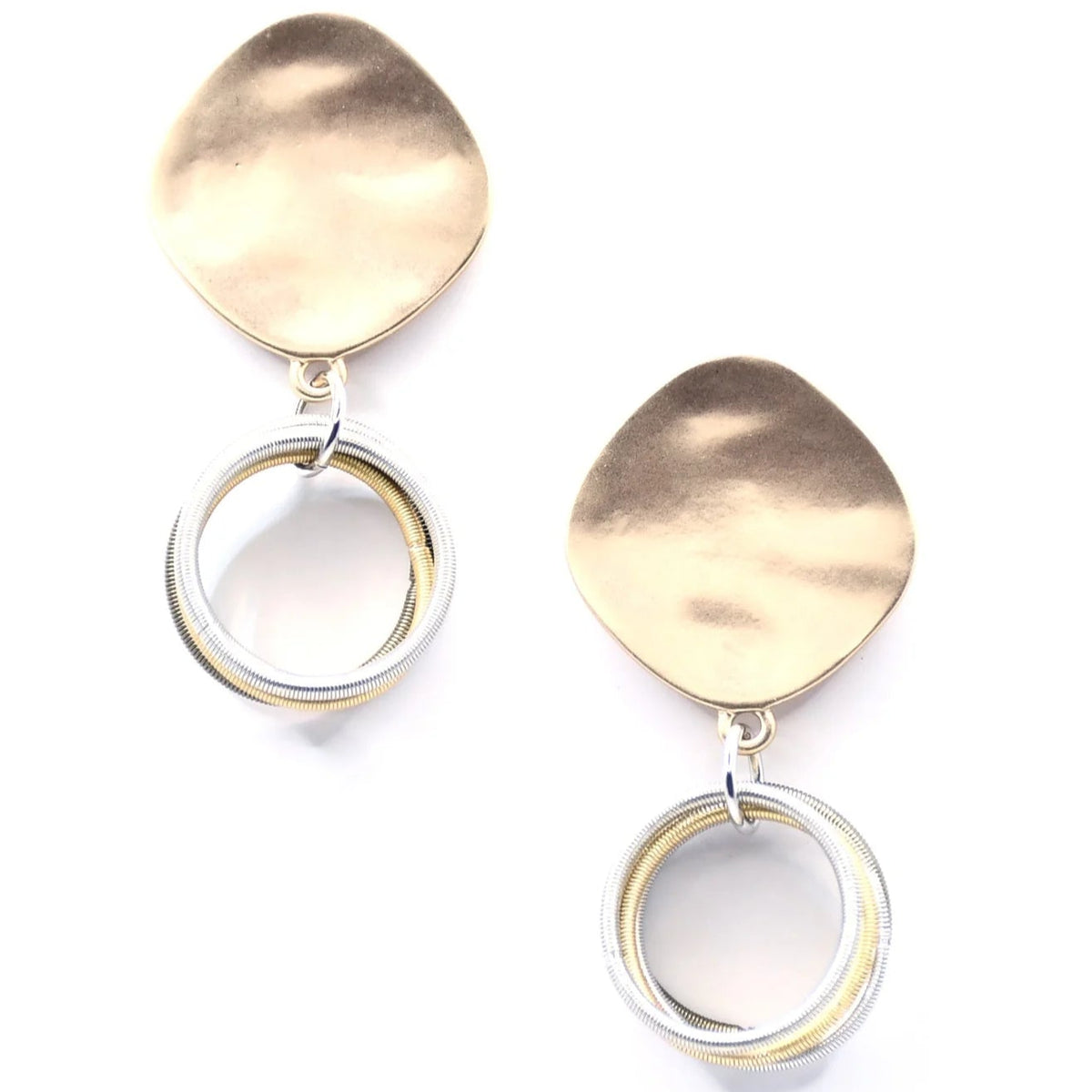 SEA LILY MATTE GOLD DISC EARRINGS