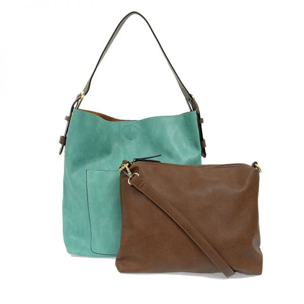 JOY ACCESSORIES CLASSIC HOBO HANDBAG - TURQUOISE