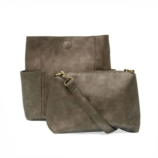 JOY ACCESSORIES KAYLEIGH BUCKET BAG - PEWTER