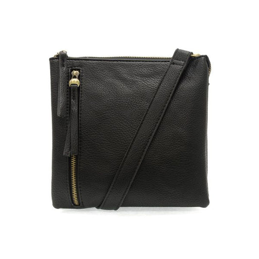 JOY ACCESSORIES DAWN MULTIPOCKET CROSSBODY PURSE - BLACK
