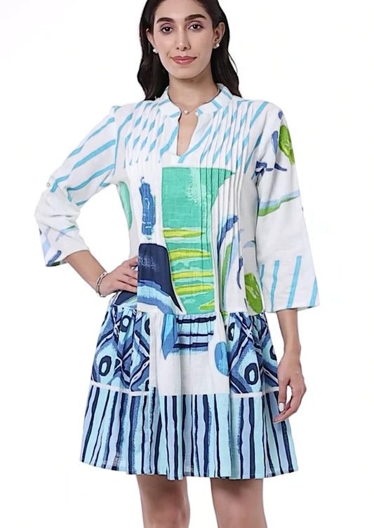 PARSLEY & SAGE DRESS SHEILA - BLUE MULTI - 24T10D