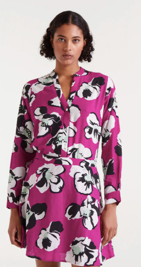 *SALE* COMPANIA FANTASTICA PRINTED BLOUSE - MAGENTA