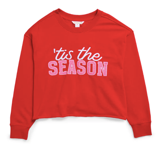 SHIRALEAH TIS THE SEASON SWEATSHIRT - RED