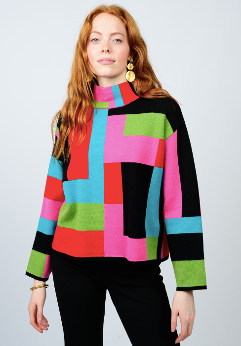 IVY JANE COLOR BLOCK SWEATER - MULTI
