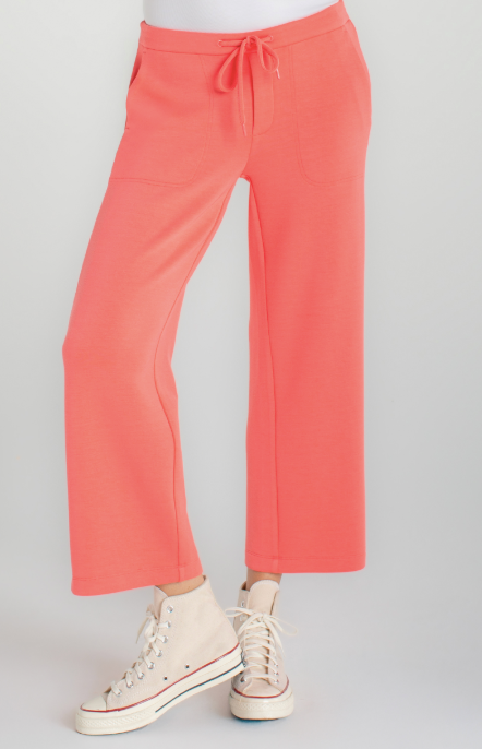 LIVERPOOL P/O WIDE LEG CROP TROUSER - CORAL