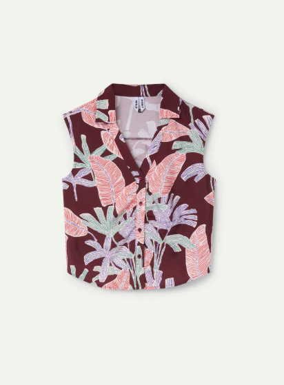 SALE WILD PONY MANGROVE PATTERN TOP - BROWN MUTI