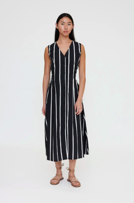 SALE WILD PONY BLACK AND WHITE STRIPED DRESS