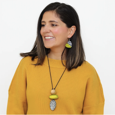 SYLCA MIDORI POLKA DOT STATEMENT PENDANT - LIME