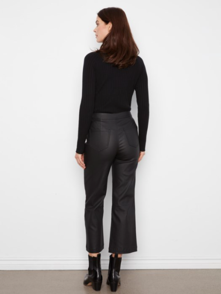 CHARLIE B FRONT POCKET WAXY PANT - BLACK
