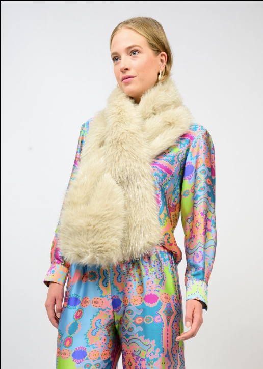 IVY JANE SPARKLE FAUX FUR - IVORY
