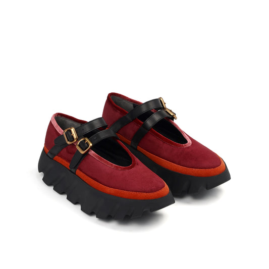 4CCCCEES TURA BALLET - BURGUNDY RED