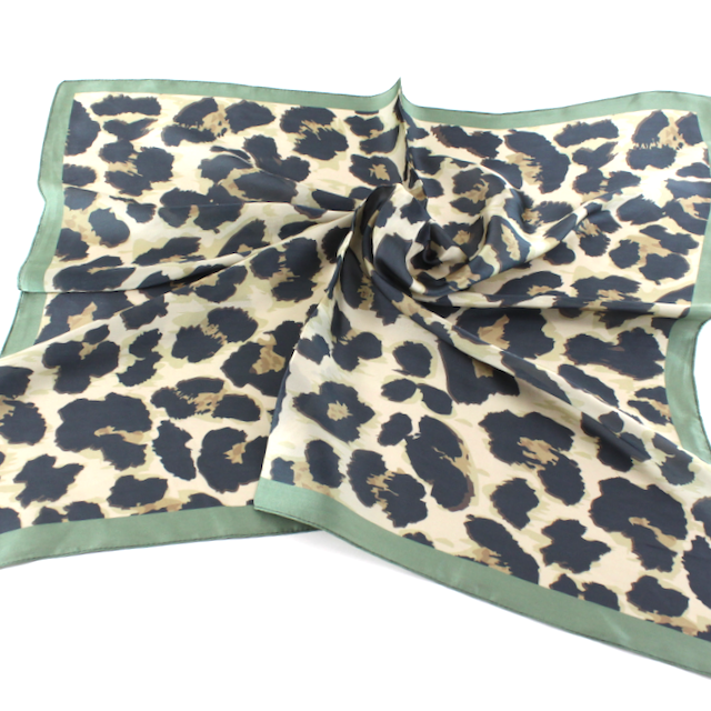 PRETTY PERSUASIONS SQUARE SCARF - GREEN MULTI
