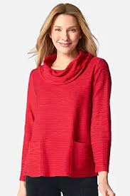 HABITAT COWL NECK POCKET TOP - RUBY