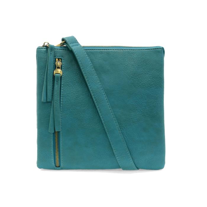 JOY ACCESSORIES DAWN MULTIPOCKET CROSSBODY PURSE - TEAL BLUE