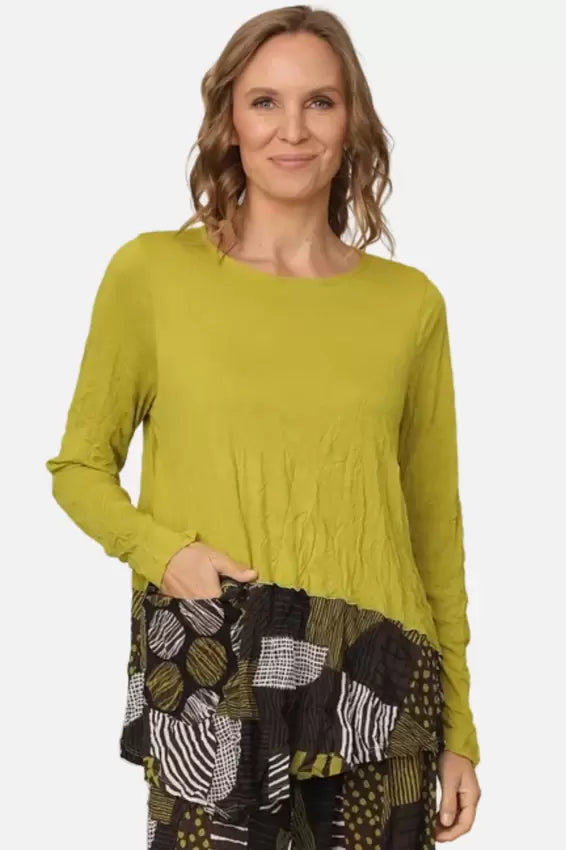 CHALET TUNIA TOP - GREEN MULTI