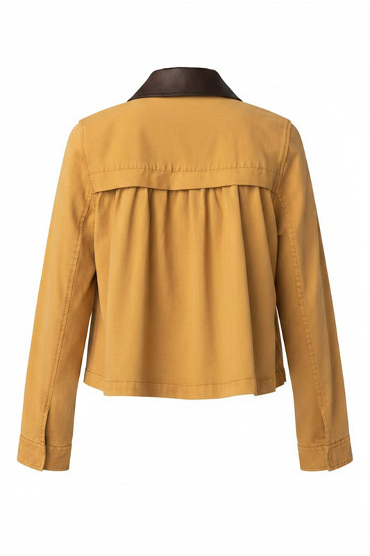 LIVERPOOL COLLARED SWING JACKET - GOLD RUSH