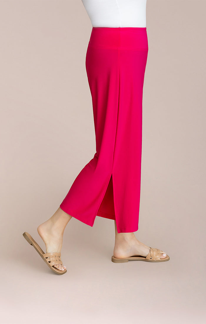 SALE SYMPLI SLIDE SLIT WIDE CAPRI - HOT PINK