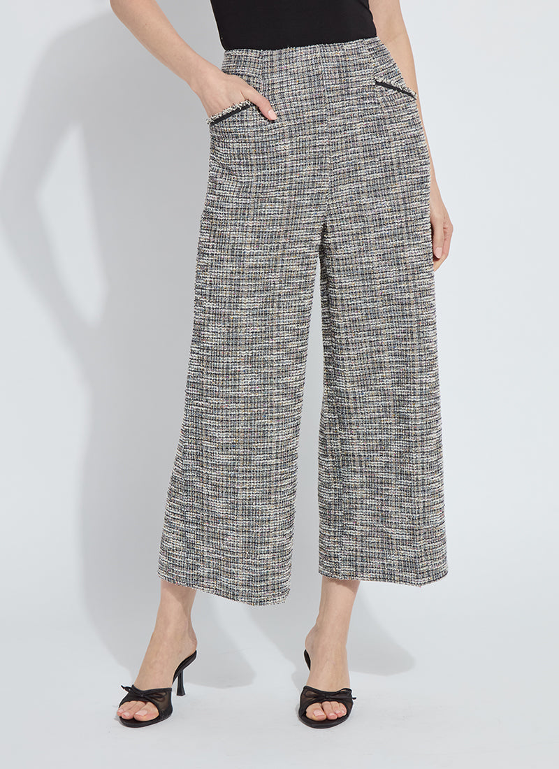 LYSSE CHARLOTTE ANKLE TWEED PALAZZO PANTS - MULTI