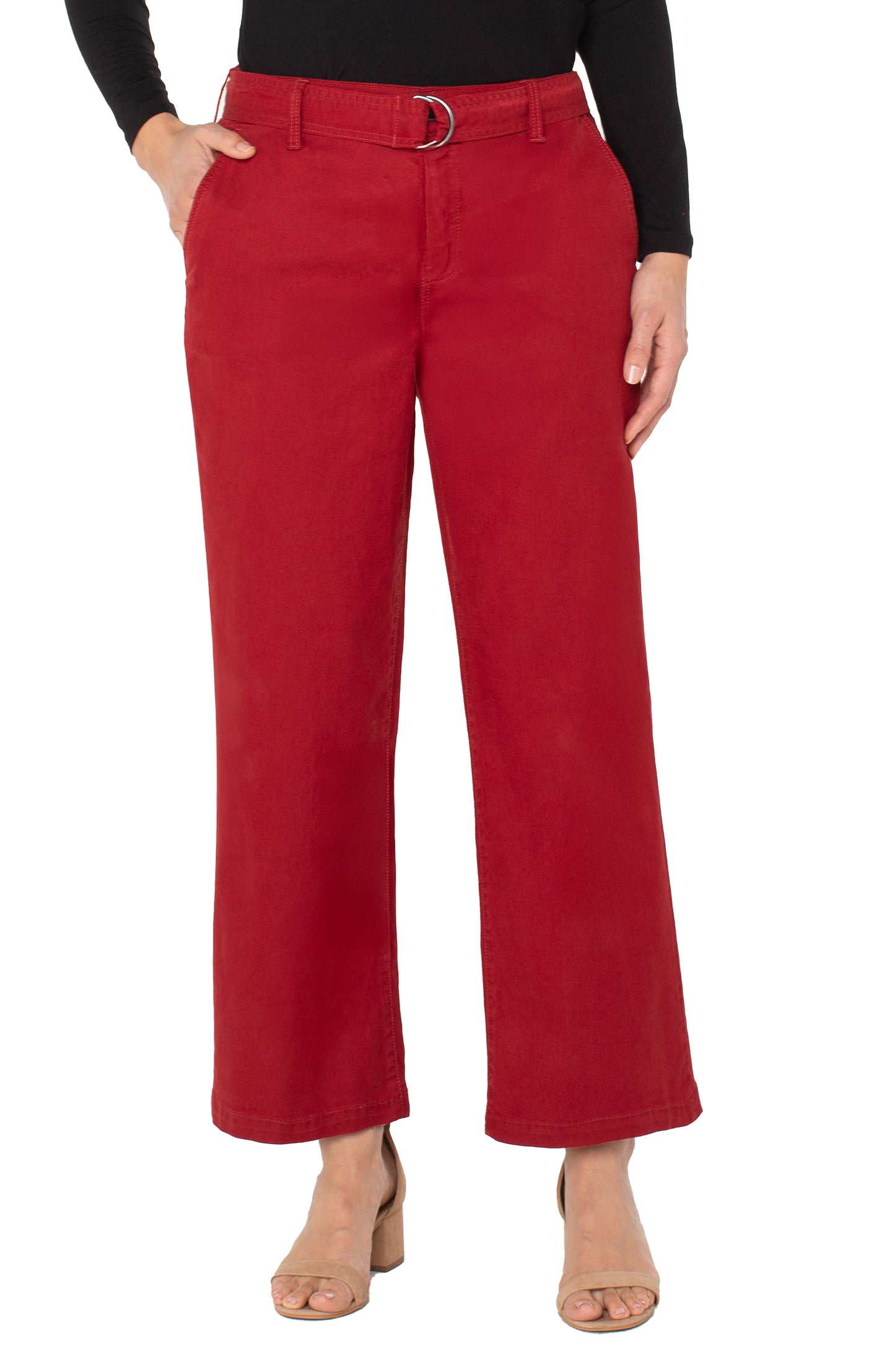 LIVERPOOL STRIDE WIDE LEG PANT - RED
