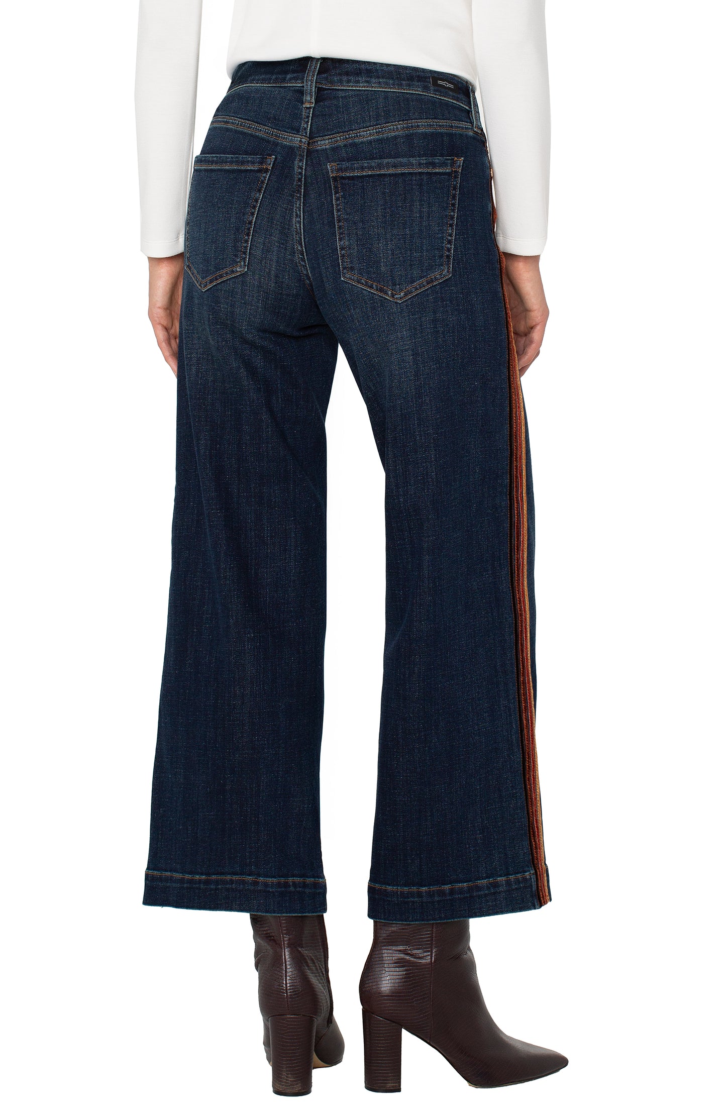 LIVERPOOL STRIDE WIDE-LEG PANT WITH VELVET TRIM