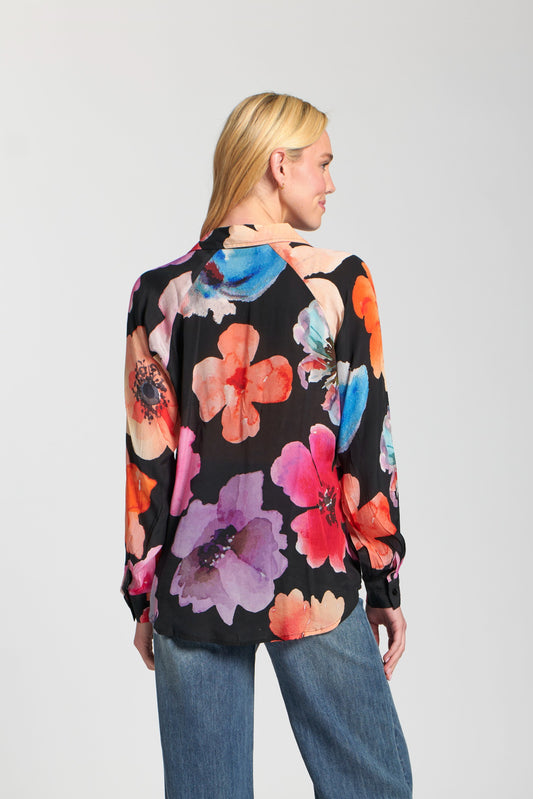 *SALE* AP NY 1/2 PLACKET PULLOVER BLOUSE - PINK