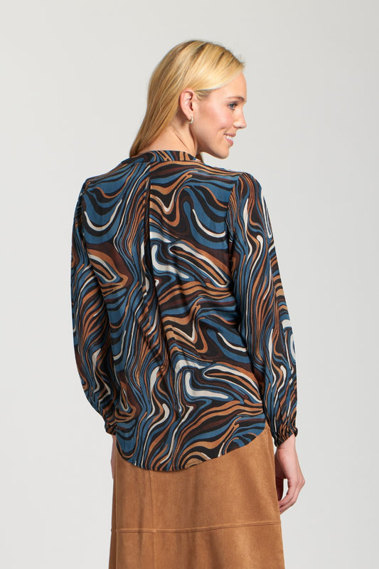 AP NY CROSSOVER TOP W/ TASSEL - BROWN MULTI