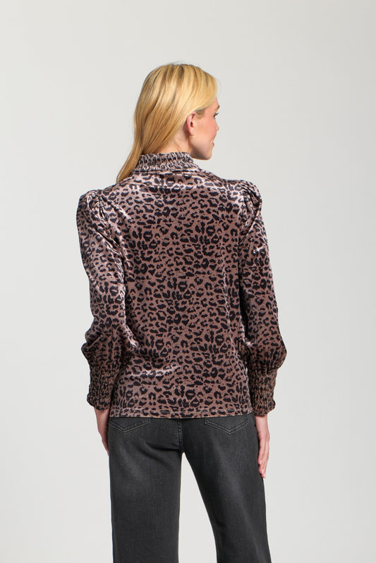 AP NY VELVET PUFF SLEEVE TOP - MULTI