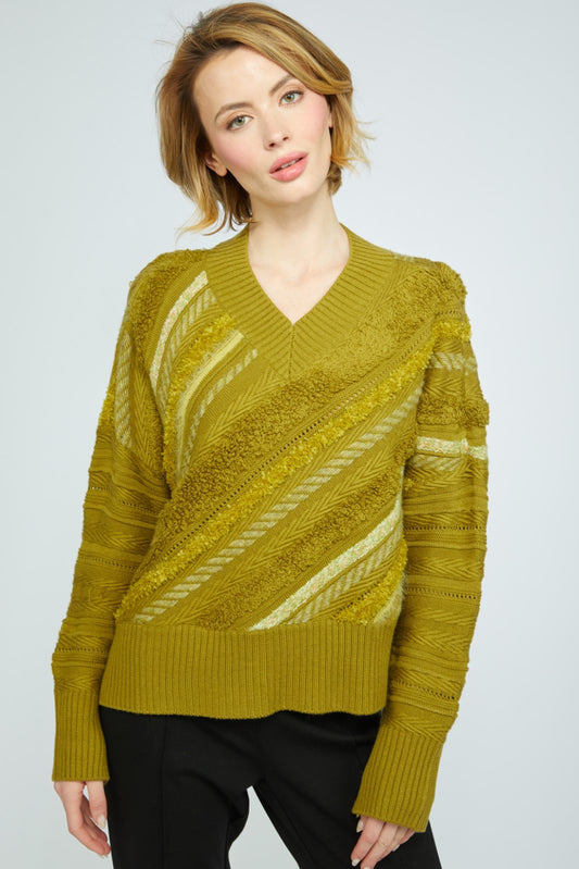 OLIVIA BY HABITAT MIXED MEDIA PULLOVER - GREEN