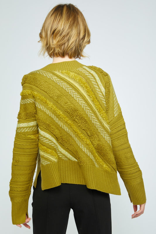 OLIVIA BY HABITAT MIXED MEDIA PULLOVER - GREEN