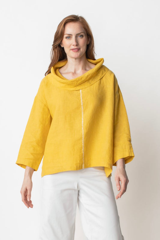 LIV BY HABITAT STAY CENTERED COWL-NECK TOP - YELLOW - 261194MAR