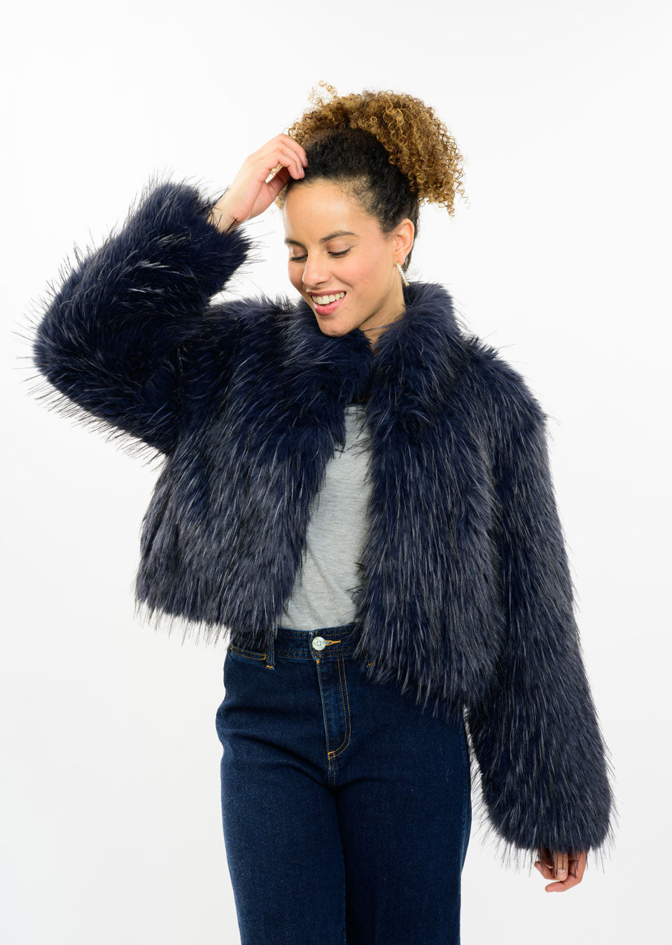IVY JANE ROCK STAR FAUX FUR - NAVY BLUE
