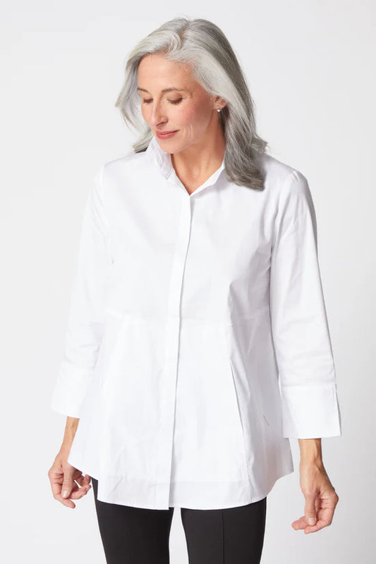 HABITAT HIDDEN PLACKET SHIRT - WHITE