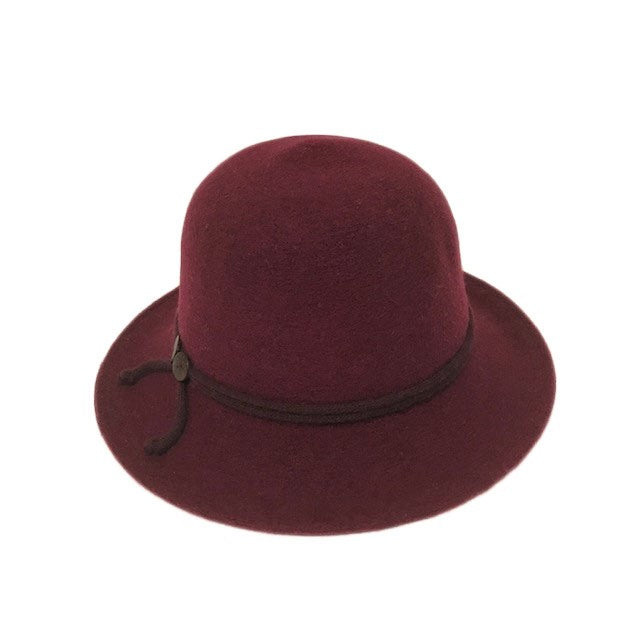 SHIHREEN WOOL BRIM HAT - WINE