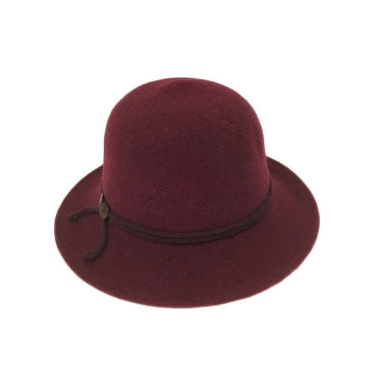 SHIHREEN WOOL BRIM HAT - WINE