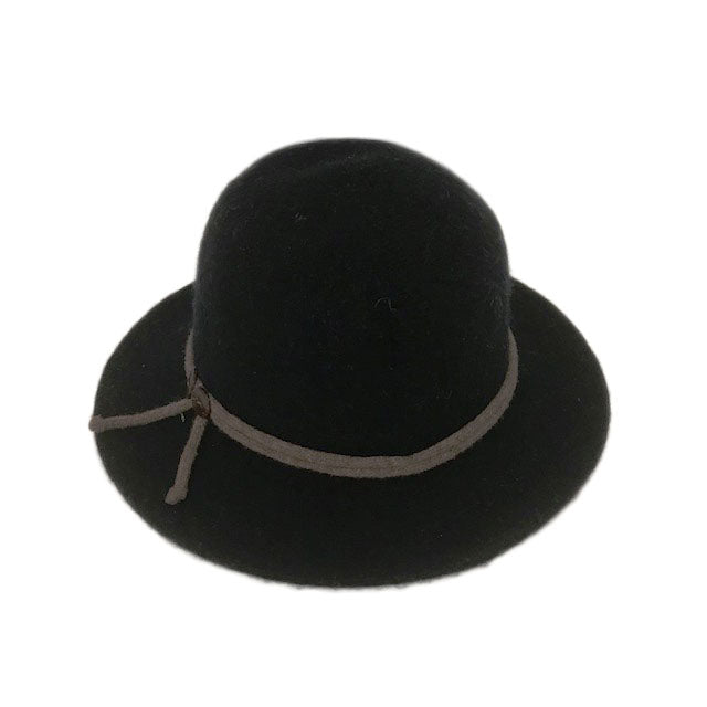 SHIHREEN WOOL BRIM HAT - BLACK