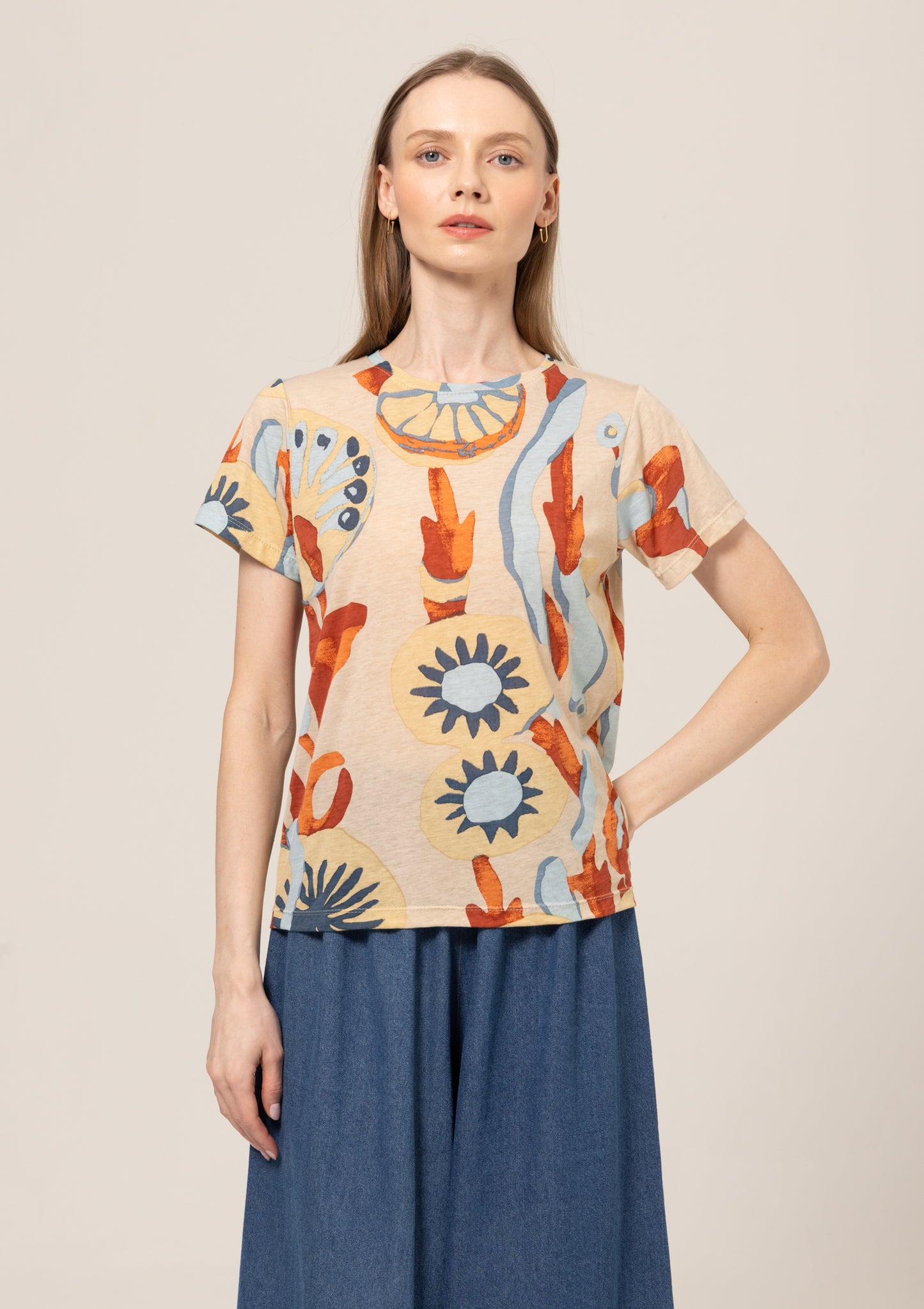 BEL KAZAN MIKA TEE - CREAM VELORA